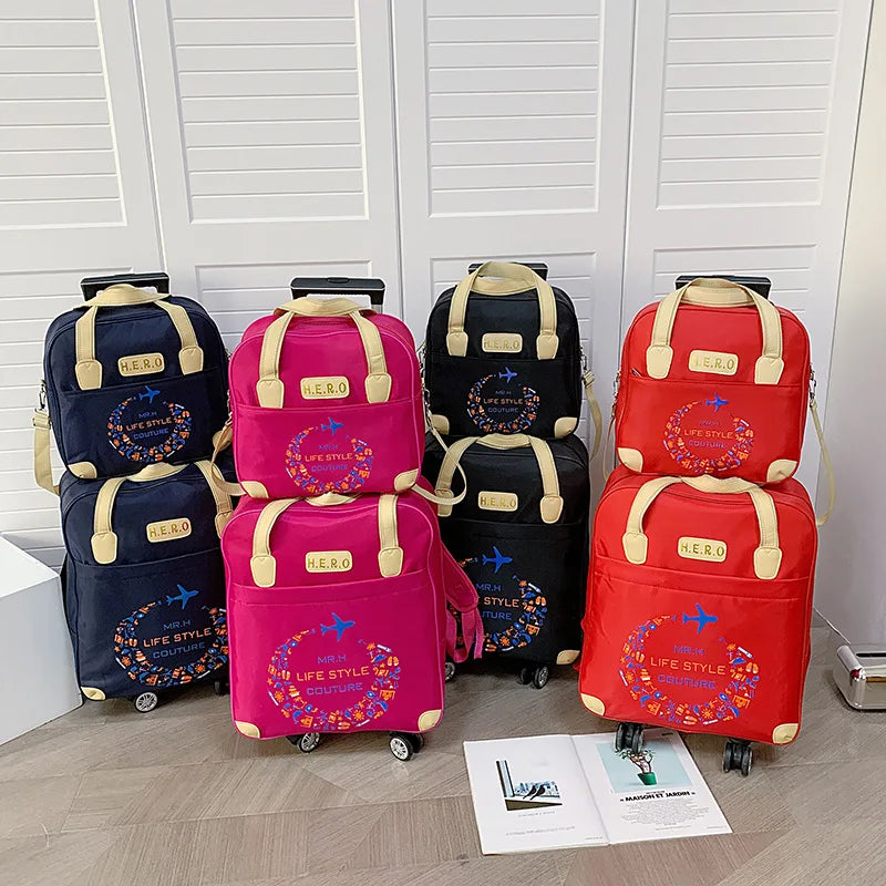 Trolley Bag, Universal Wheel, Mother-In-Law Bag, Travel Bag, Lightweight Business Trip, Multi-Functional Boarding Bag, Oxford Cloth, Adjustable Trolley, Comfortable Handbag, Multiple Carrying Methods, Any Switching, Portable
