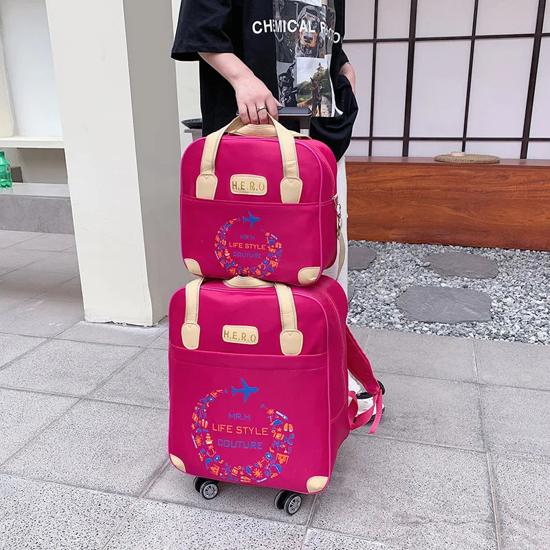 Trolley Bag, Universal Wheel, Mother-In-Law Bag, Travel Bag, Lightweight Business Trip, Multi-Functional Boarding Bag, Oxford Cloth, Adjustable Trolley, Comfortable Handbag, Multiple Carrying Methods, Any Switching, Portable