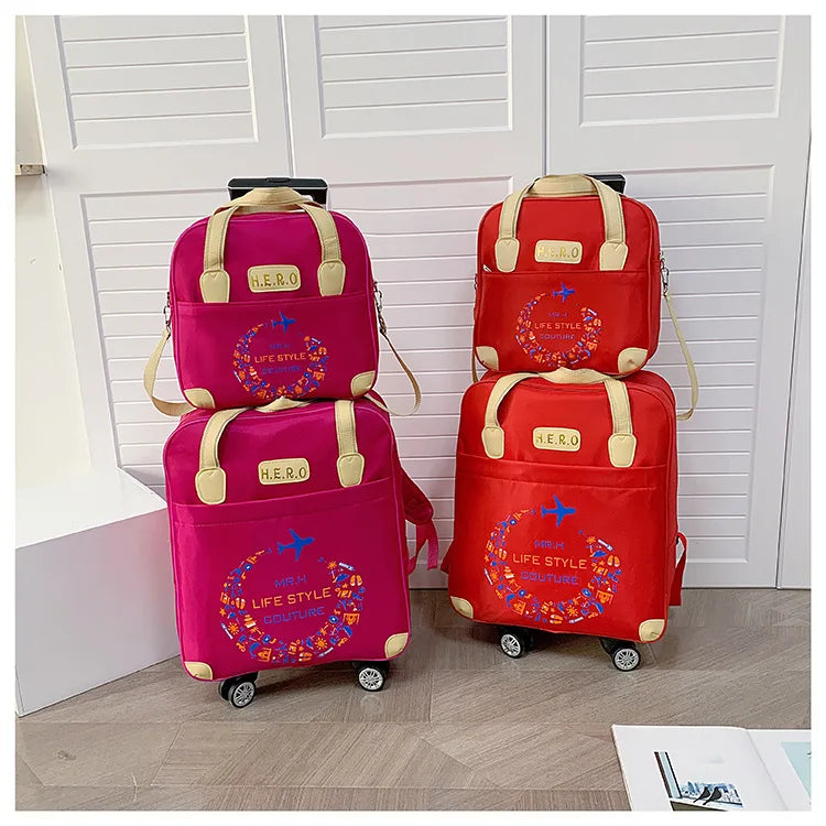 Trolley Bag, Universal Wheel, Mother-In-Law Bag, Travel Bag, Lightweight Business Trip, Multi-Functional Boarding Bag, Oxford Cloth, Adjustable Trolley, Comfortable Handbag, Multiple Carrying Methods, Any Switching, Portable