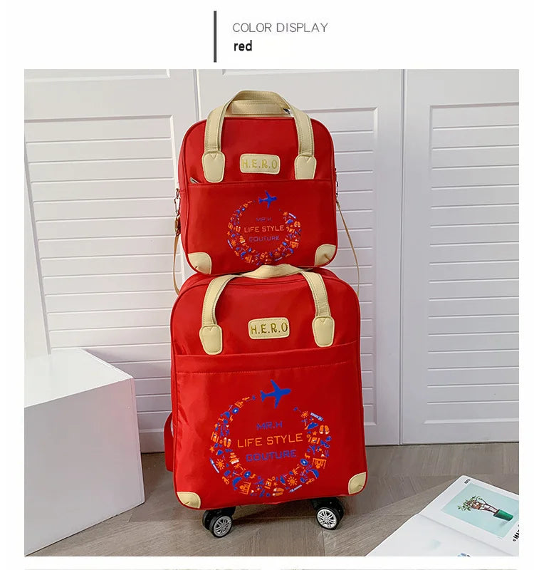 Trolley Bag, Universal Wheel, Mother-In-Law Bag, Travel Bag, Lightweight Business Trip, Multi-Functional Boarding Bag, Oxford Cloth, Adjustable Trolley, Comfortable Handbag, Multiple Carrying Methods, Any Switching, Portable