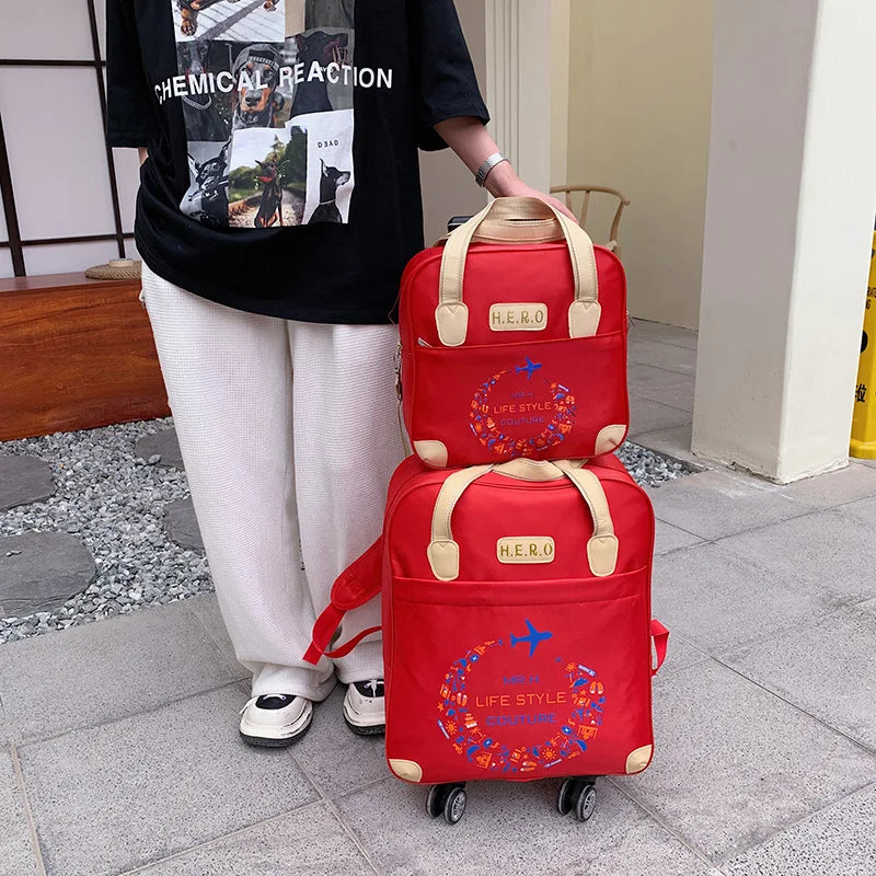 Trolley Bag, Universal Wheel, Mother-In-Law Bag, Travel Bag, Lightweight Business Trip, Multi-Functional Boarding Bag, Oxford Cloth, Adjustable Trolley, Comfortable Handbag, Multiple Carrying Methods, Any Switching, Portable
