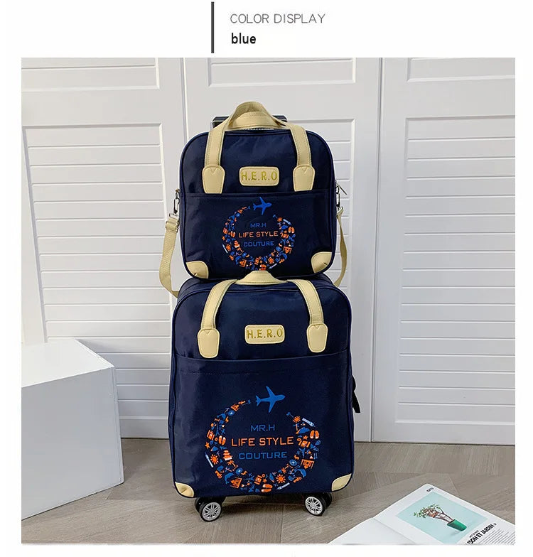 Trolley Bag, Universal Wheel, Mother-In-Law Bag, Travel Bag, Lightweight Business Trip, Multi-Functional Boarding Bag, Oxford Cloth, Adjustable Trolley, Comfortable Handbag, Multiple Carrying Methods, Any Switching, Portable