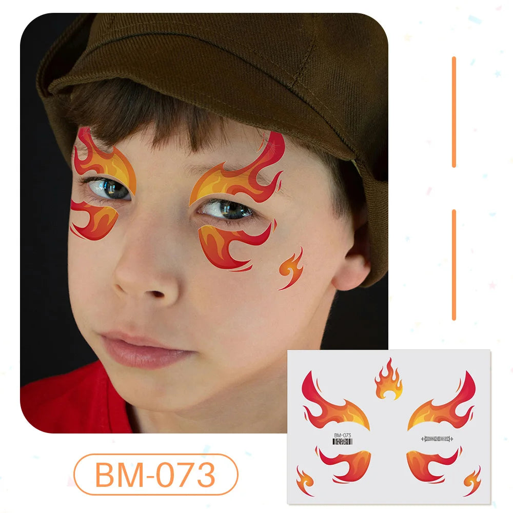 Birthday Party Supplies Favors Dinosaur Tiger Panda Face Tattoos Paint for Kids Boys Girls Makeup Face Mask Tattoos for Kids