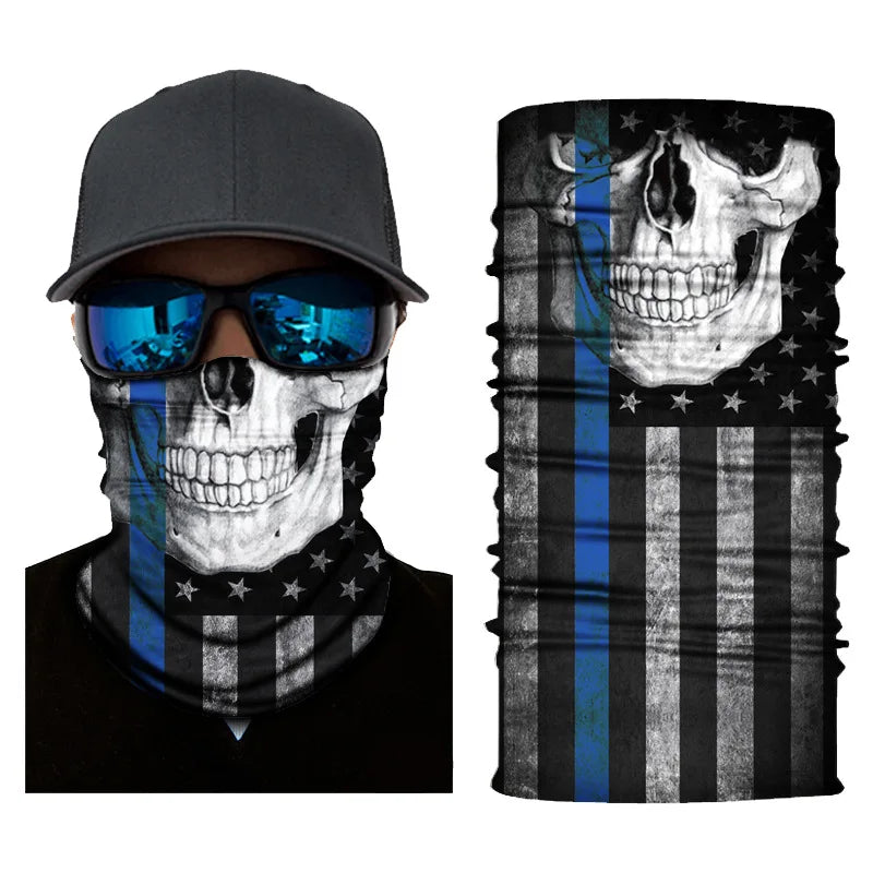 3D Printed Outdoor Sun Protection Neck Gaiter Funny Seamless Bandana Scarf in Polyester for Parties