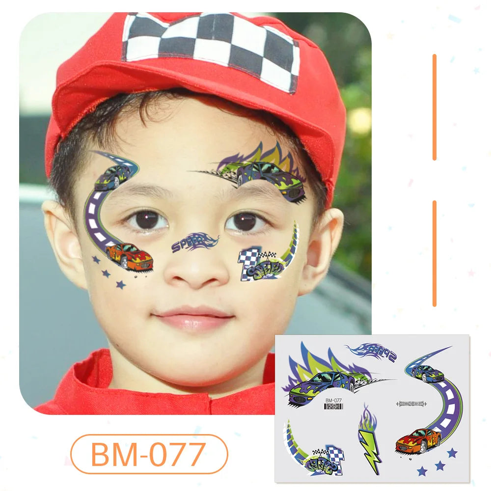 Birthday Party Supplies Favors Dinosaur Tiger Panda Face Tattoos Paint for Kids Boys Girls Makeup Face Mask Tattoos for Kids