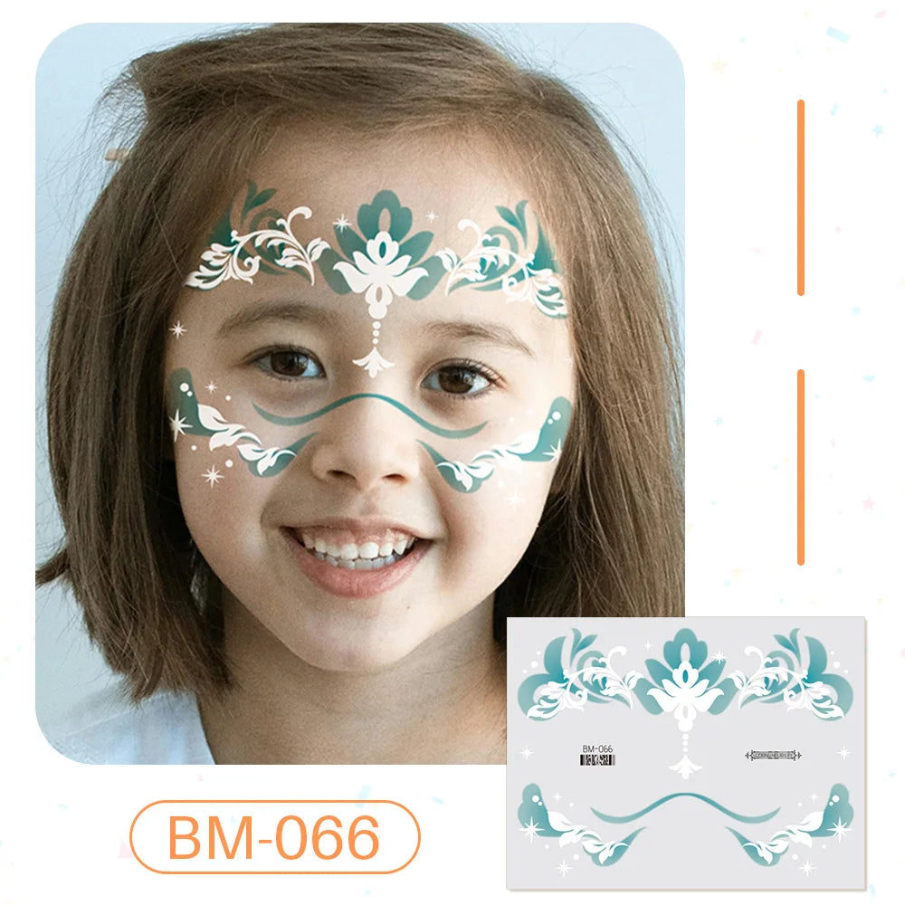 Birthday Party Supplies Favors Dinosaur Tiger Panda Face Tattoos Paint for Kids Boys Girls Makeup Face Mask Tattoos for Kids
