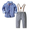 Baby Boy Clothing Set Dress Suit Gentleman Shirt With Bow Tie +Trousers Sets Party Wedding Handsome Kids Clothing Boys Clothes
