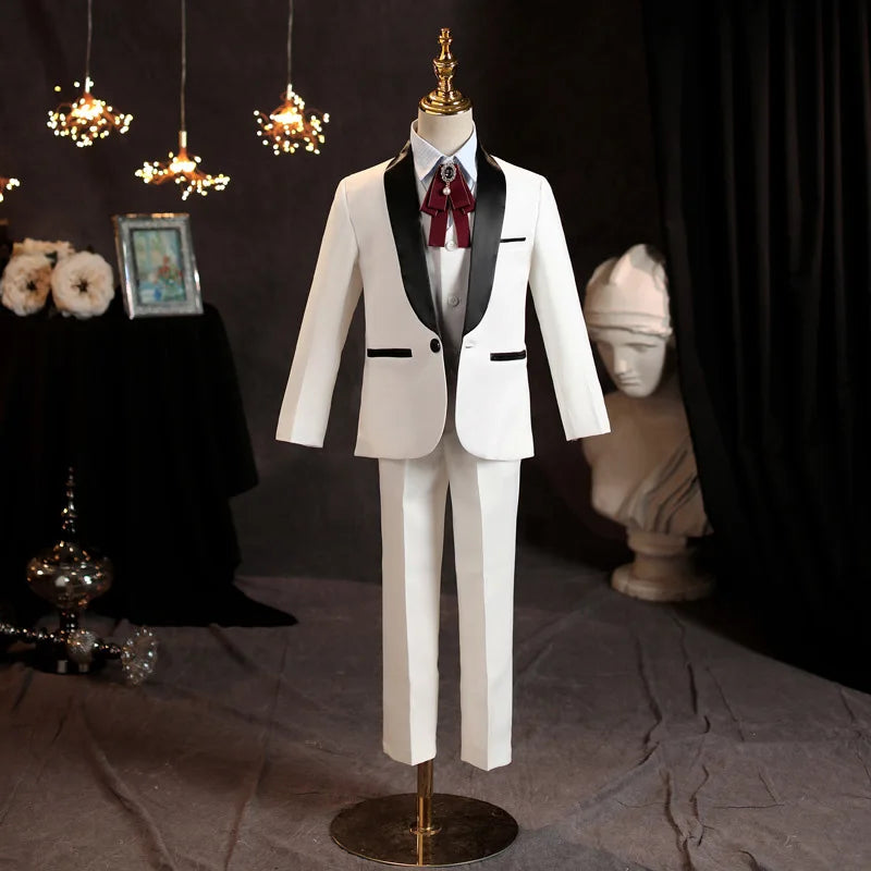 Fashion Wholesale Children Clothing Formal Boy's Suits White Kids Clothing Sets