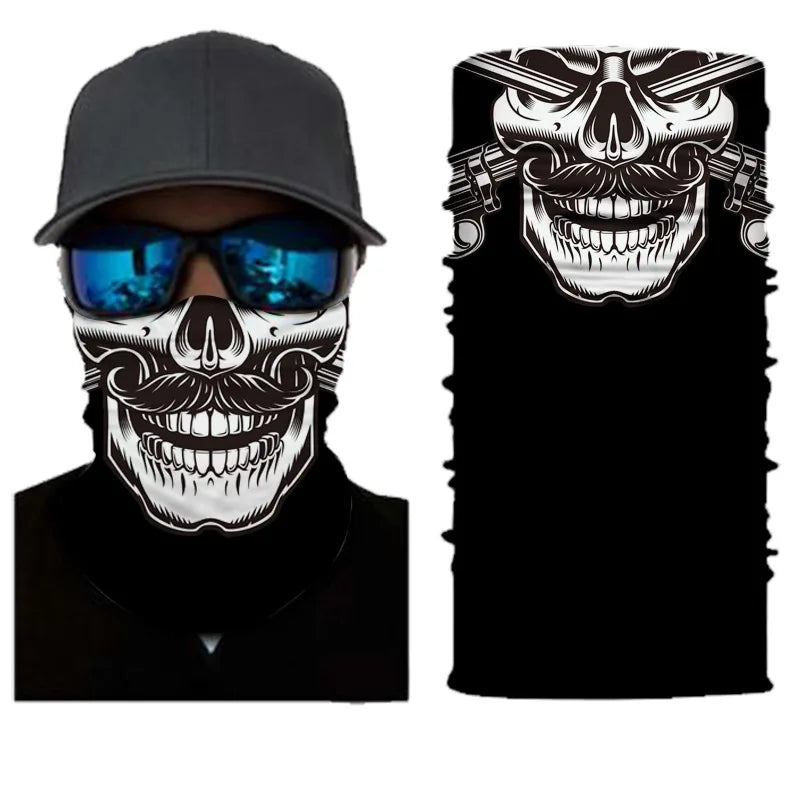 3D Printed Outdoor Sun Protection Neck Gaiter Funny Seamless Bandana Scarf in Polyester for Parties