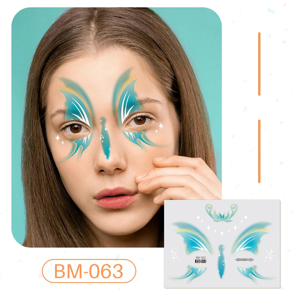 Birthday Party Supplies Favors Dinosaur Tiger Panda Face Tattoos Paint for Kids Boys Girls Makeup Face Mask Tattoos for Kids
