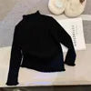 Wholesale Classic Half High Neck Kids Clothing Colorful Solid Baby Girl Pullover Sweater
