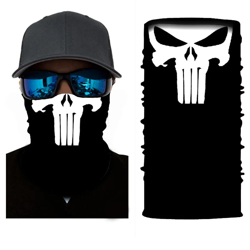 3D Printed Outdoor Sun Protection Neck Gaiter Funny Seamless Bandana Scarf in Polyester for Parties