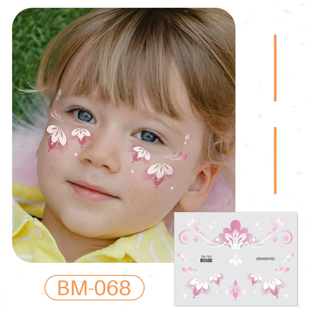 Birthday Party Supplies Favors Dinosaur Tiger Panda Face Tattoos Paint for Kids Boys Girls Makeup Face Mask Tattoos for Kids