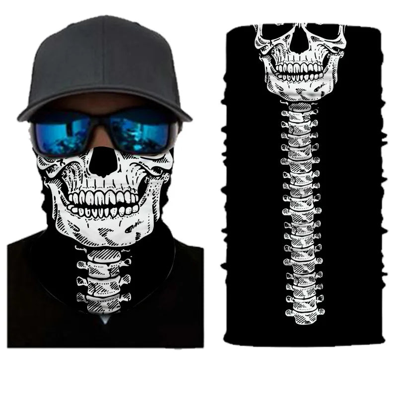 3D Printed Outdoor Sun Protection Neck Gaiter Funny Seamless Bandana Scarf in Polyester for Parties