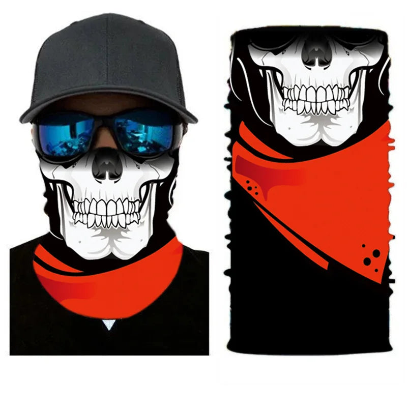 3D Printed Outdoor Sun Protection Neck Gaiter Funny Seamless Bandana Scarf in Polyester for Parties