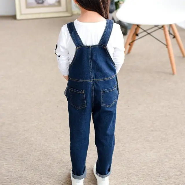 110-160cm Teen Girls Boys Denim Bib Overalls Kids Suspenders Trousers Kids Clothing High Quality Kids Wear Clothes Gifts