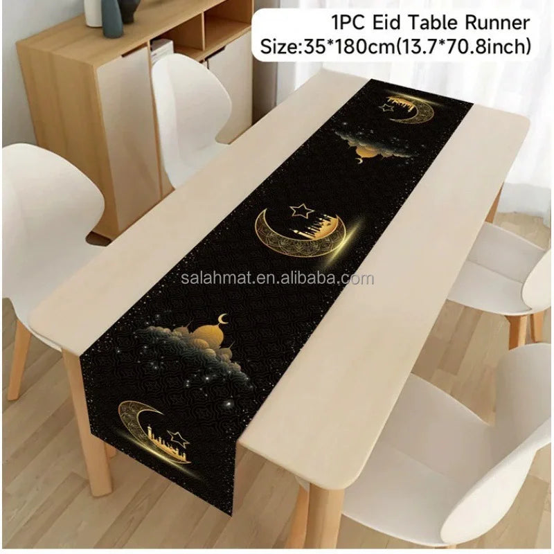 Eid Tablecloth Dinner Table Minimalist Linen Islamic Party Supplies Ramadan Gift Ramadan Decoration for Home Nordic Style