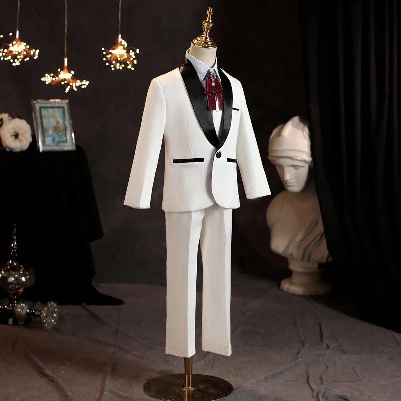 Fashion Wholesale Children Clothing Formal Boy's Suits White Kids Clothing Sets
