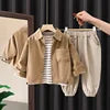 2024 Spring Boy's High Quality Cotton Set Autumn Children's Clothes Three Piece Set Kids Clothing