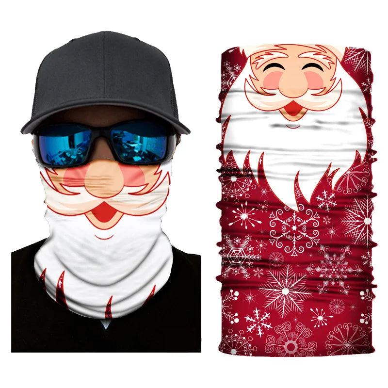 3D Printed Outdoor Sun Protection Neck Gaiter Funny Seamless Bandana Scarf in Polyester for Parties