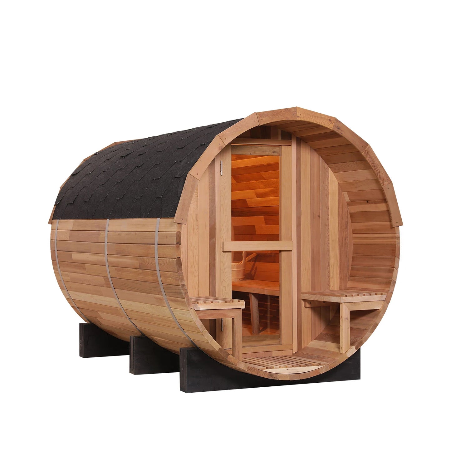 HELIUS Ready luxury 1800*2400mm cedar barrel sauna wood traditional steam electric heater outdoor sauna health use on sale