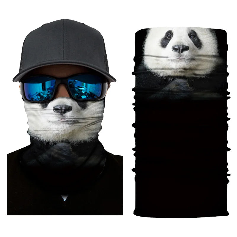 3D Printed Outdoor Sun Protection Neck Gaiter Funny Seamless Bandana Scarf in Polyester for Parties