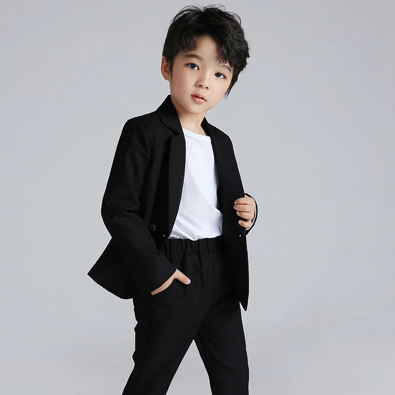 Top Grade Children Clothes Formal Boy's Suits Kids Clothing Sets Pink Black