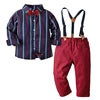 Baby Boy Clothing Set Dress Suit Gentleman Shirt With Bow Tie +Trousers Sets Party Wedding Handsome Kids Clothing Boys Clothes