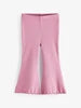 Pink  Fashionable Girls Flared Leggings Casual Cotton Print Kids Clothing Bell Bottom Capris for Spring/Summer Season