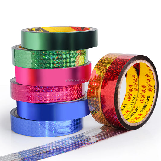 Holographic Metallic BOPP Tapes for DIY Decorative Gift Box Party Supplies Home School Office Decorations for Art Projects