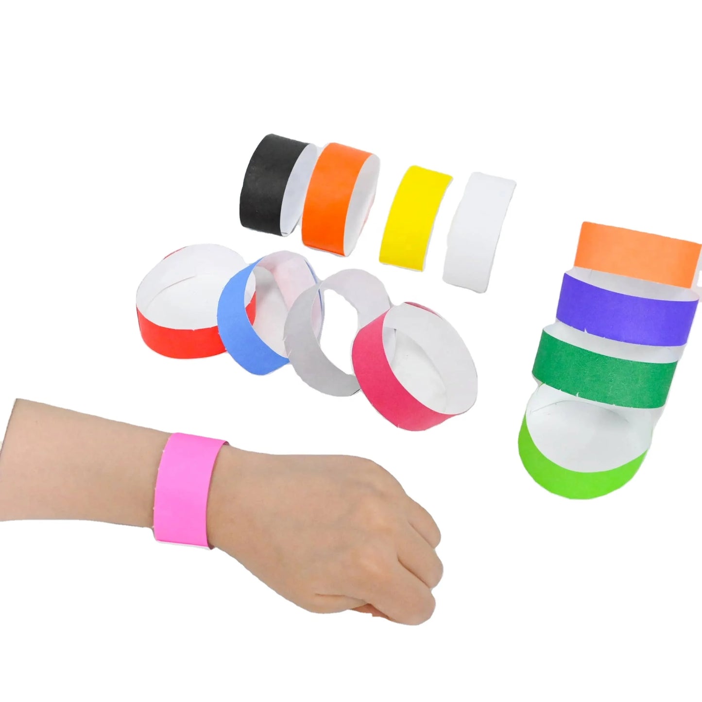 Solid Color Tyvek Paper Wristband 19x250mm with Series Numbers 1000/Pack Promotional Party Supplies, for Events