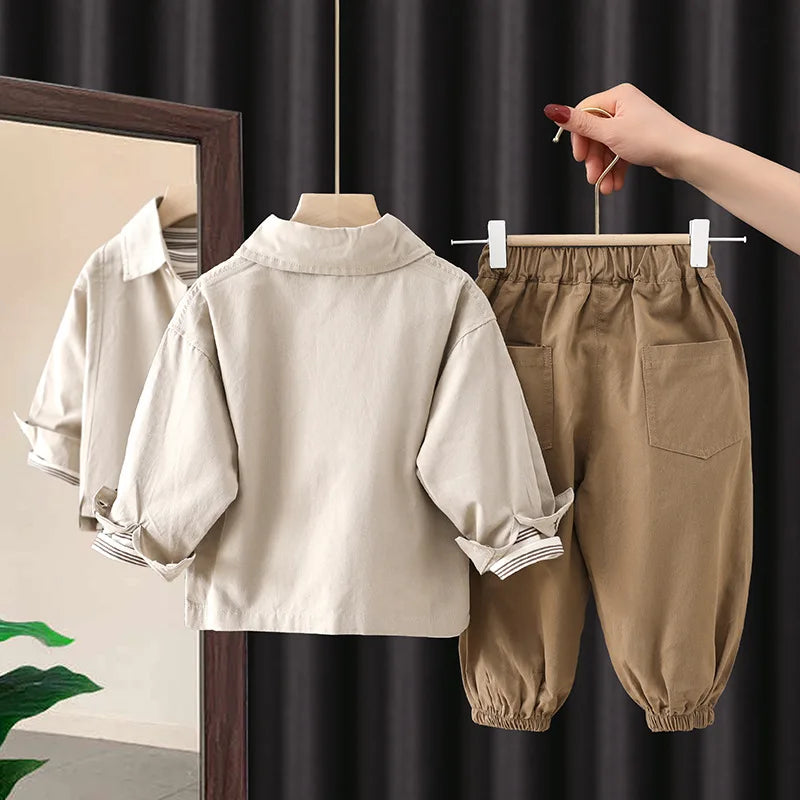 2024 Spring Boy's High Quality Cotton Set Autumn Children's Clothes Three Piece Set Kids Clothing