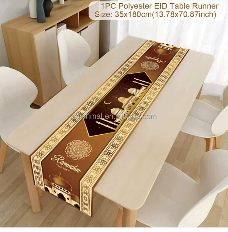 Eid Tablecloth Dinner Table Minimalist Linen Islamic Party Supplies Ramadan Gift Ramadan Decoration for Home Nordic Style