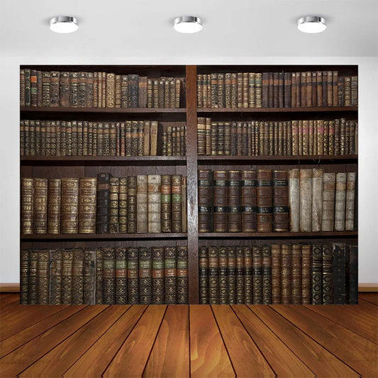 Retro Bookshelf Library Photo Backdrops Baby Newborn Study Background for Photography Photo Studio Photoshoot Props