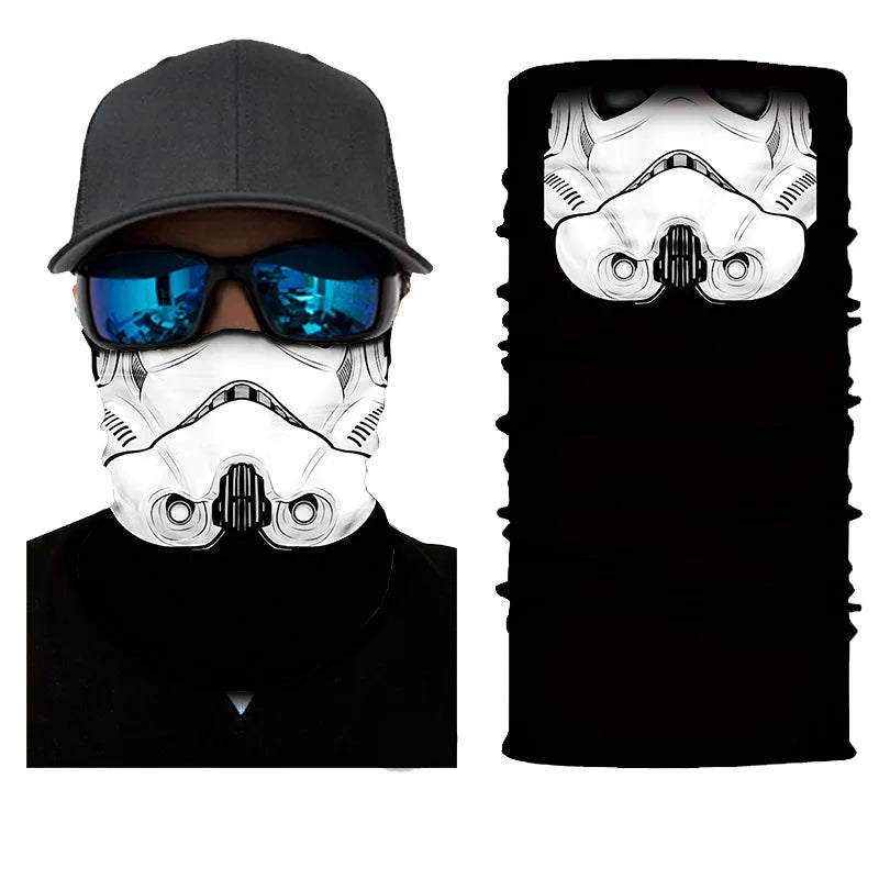 3D Printed Outdoor Sun Protection Neck Gaiter Funny Seamless Bandana Scarf in Polyester for Parties