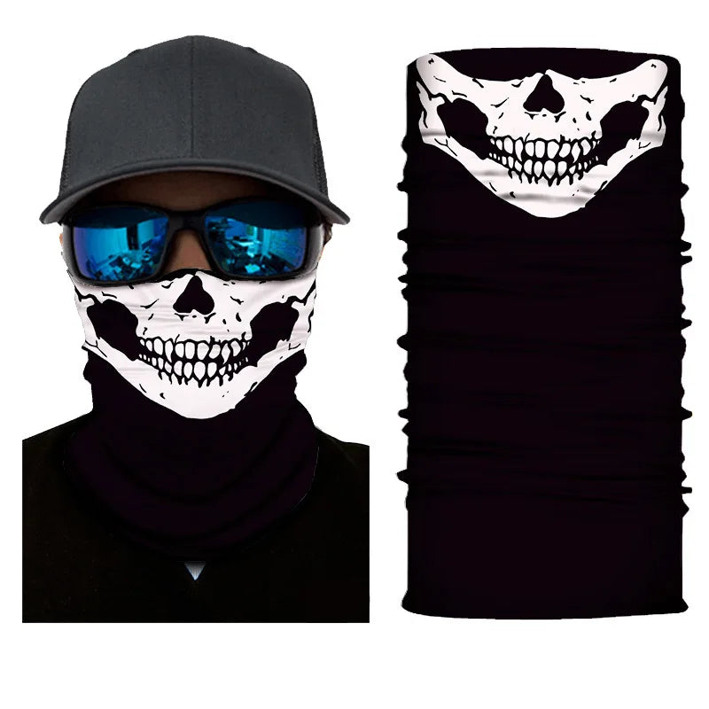 3D Printed Outdoor Sun Protection Neck Gaiter Funny Seamless Bandana Scarf in Polyester for Parties