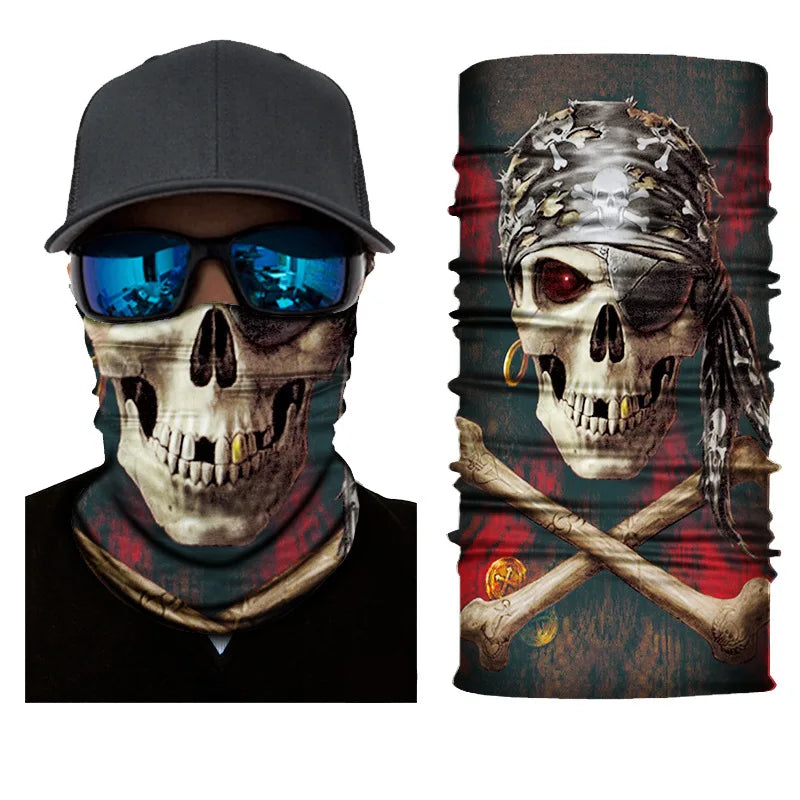 3D Printed Outdoor Sun Protection Neck Gaiter Funny Seamless Bandana Scarf in Polyester for Parties