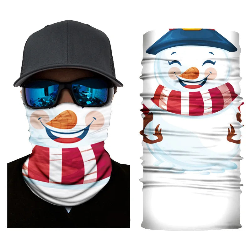 3D Printed Outdoor Sun Protection Neck Gaiter Funny Seamless Bandana Scarf in Polyester for Parties