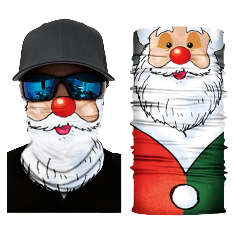 3D Printed Outdoor Sun Protection Neck Gaiter Funny Seamless Bandana Scarf in Polyester for Parties
