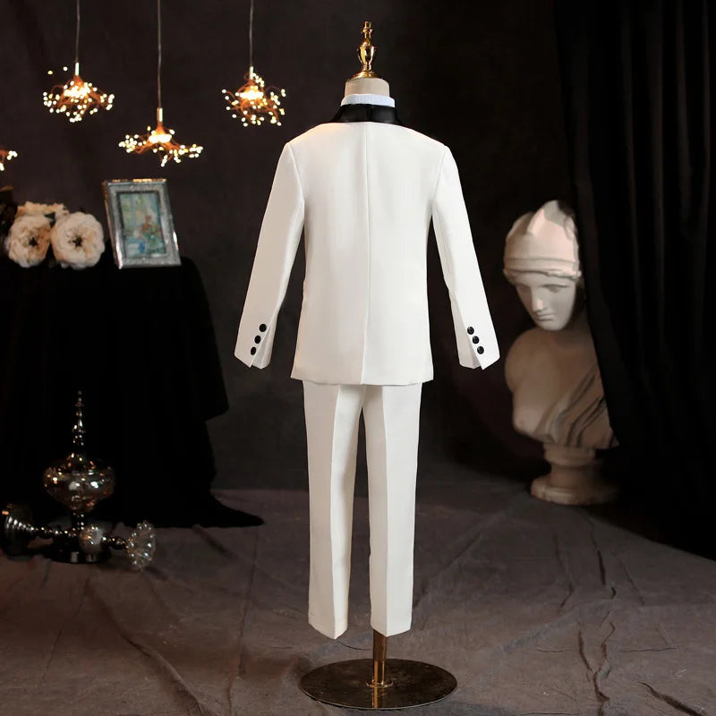 Fashion Wholesale Children Clothing Formal Boy's Suits White Kids Clothing Sets