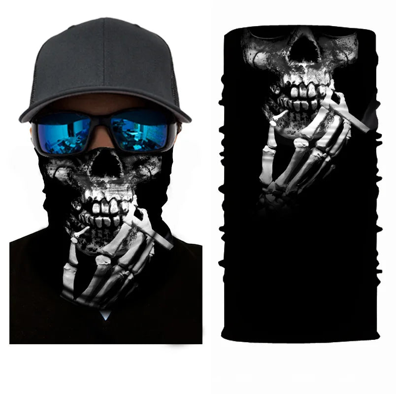 3D Printed Outdoor Sun Protection Neck Gaiter Funny Seamless Bandana Scarf in Polyester for Parties