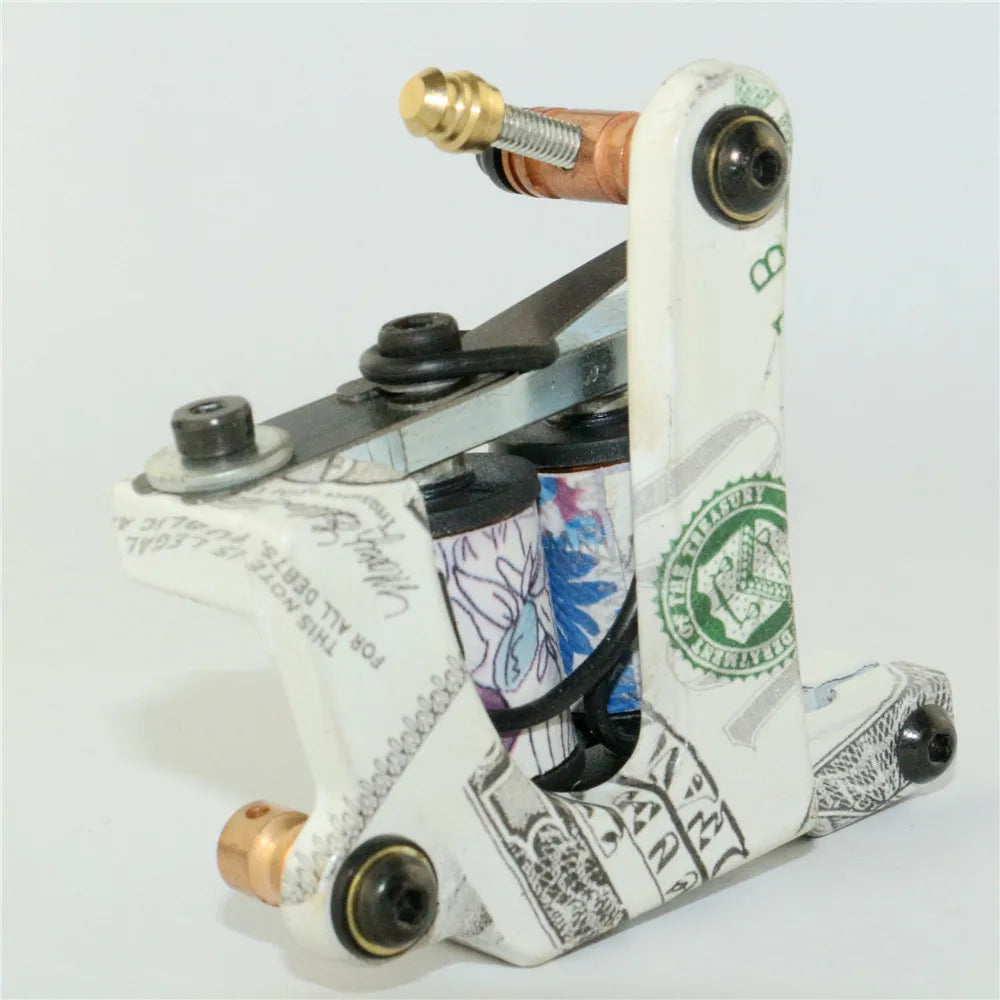 Professioanl Cast Iron Tattoo Machine US Dollar Design Tattoo Guns 10 Wrap Coils Handmade Machine For Shader Liner  TM-768