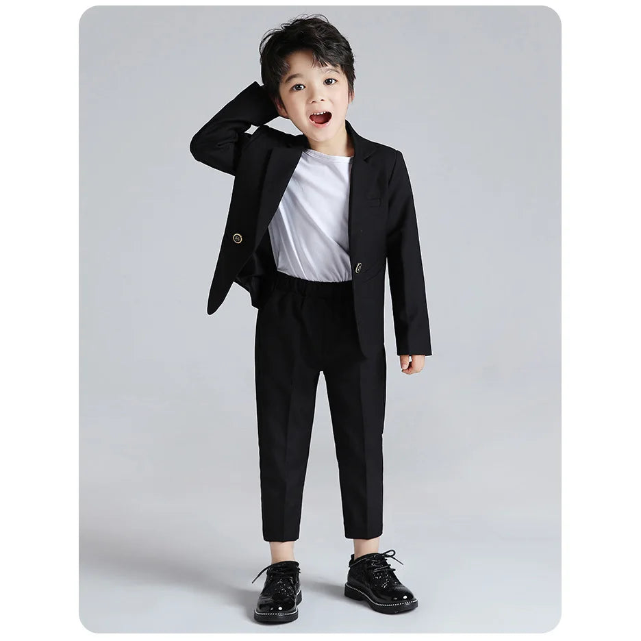 Top Grade Children Clothes Formal Boy's Suits Kids Clothing Sets Pink Black
