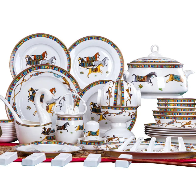Cutlery Dinnerware Set Dinner Set Giveaways Contemporary Cup Kit Kitchenware Porcelain Tableware and Ceramics 2024 Jingdezhen