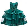 Flower Girls Dress for Girls Clothes Kids Clothing Elegent Jacquard Satin Dress Girls Dresses for Party