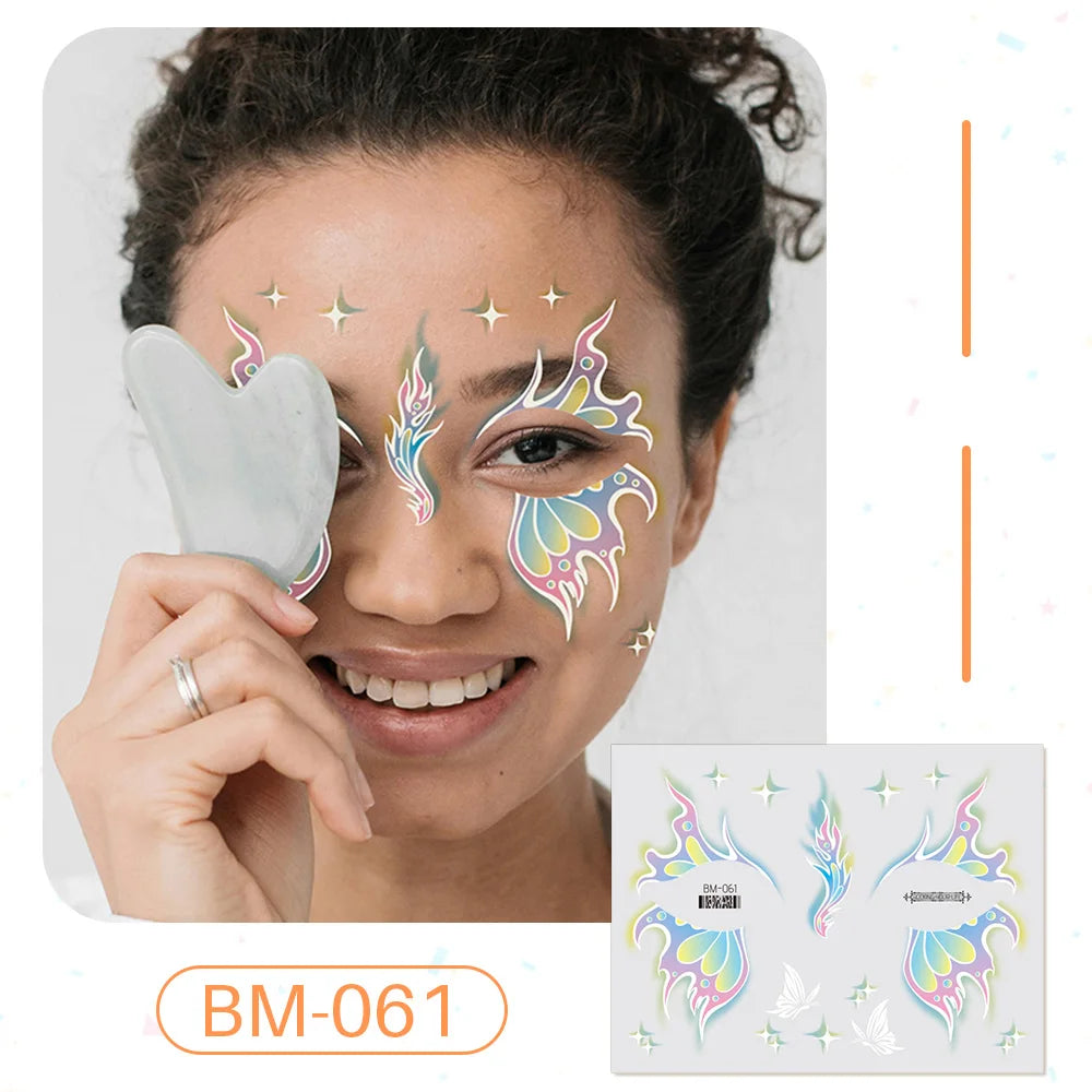 Birthday Party Supplies Favors Dinosaur Tiger Panda Face Tattoos Paint for Kids Boys Girls Makeup Face Mask Tattoos for Kids