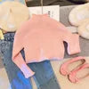 Wholesale Classic Half High Neck Kids Clothing Colorful Solid Baby Girl Pullover Sweater