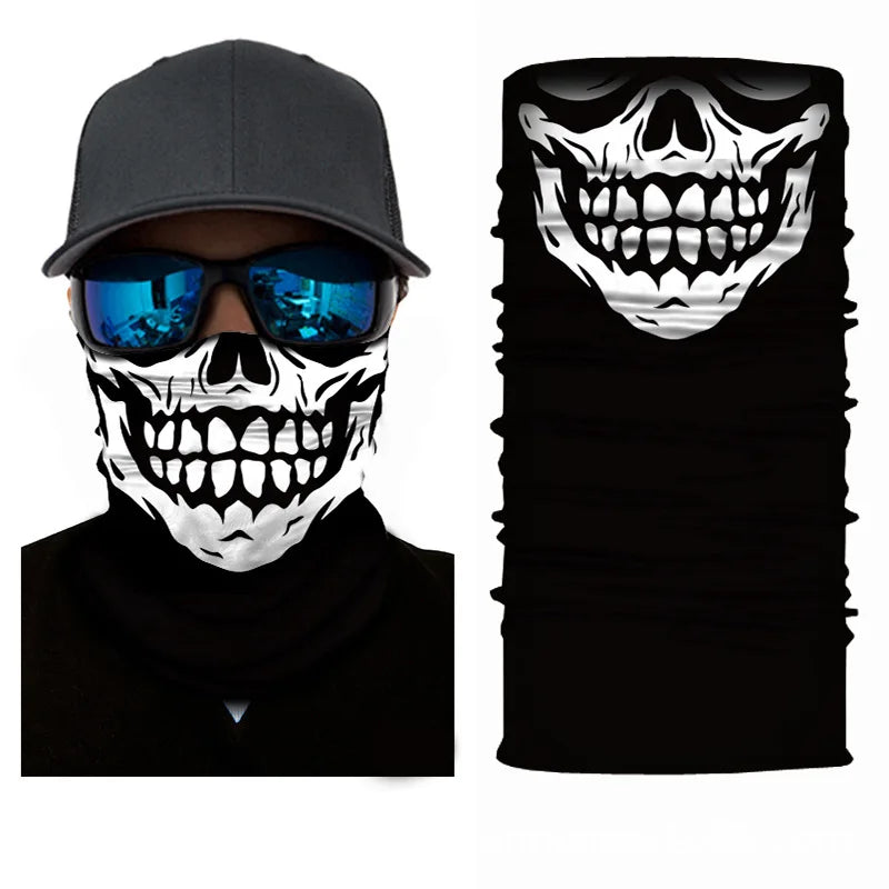 3D Printed Outdoor Sun Protection Neck Gaiter Funny Seamless Bandana Scarf in Polyester for Parties