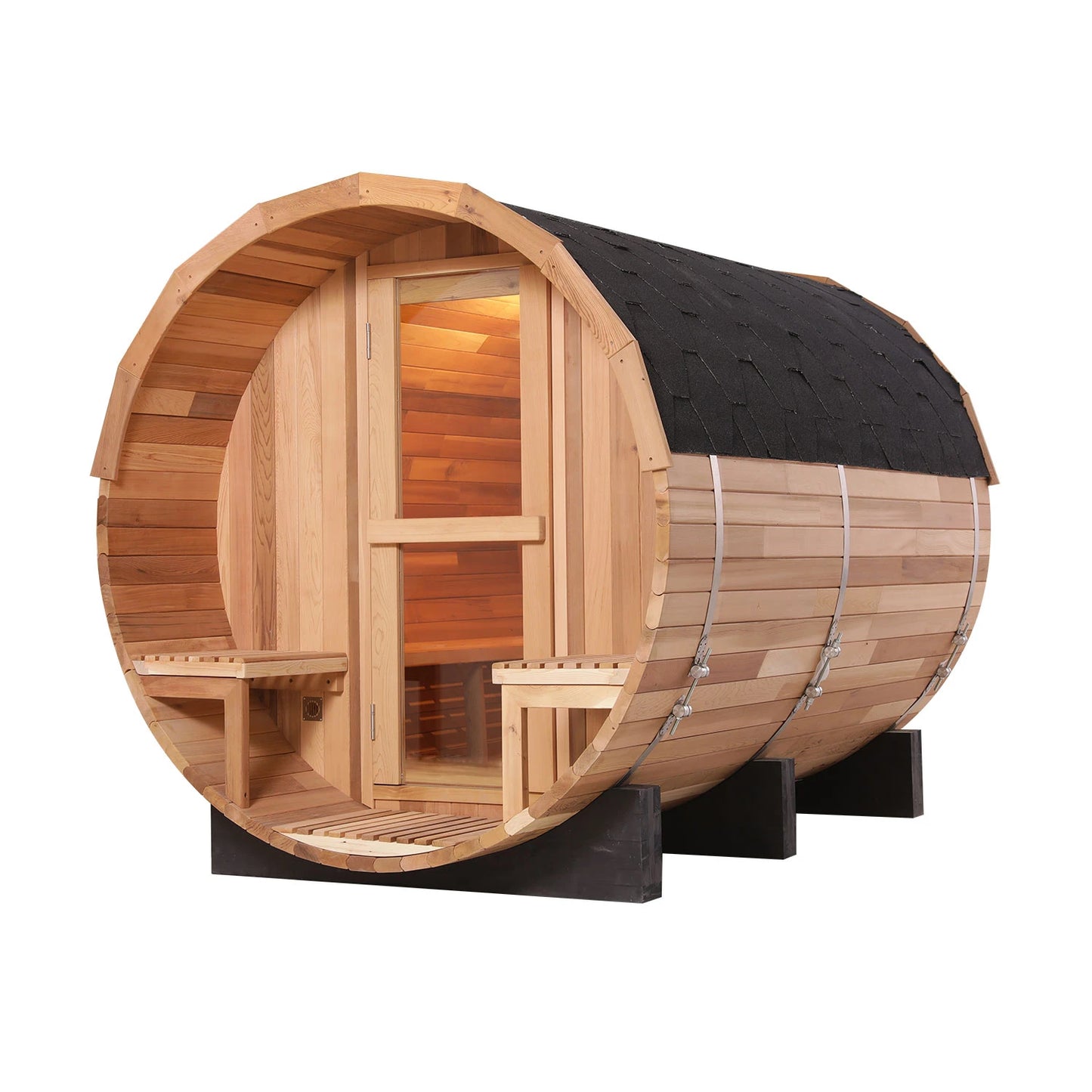 HELIUS Ready luxury 1800*2400mm cedar barrel sauna wood traditional steam electric heater outdoor sauna health use on sale