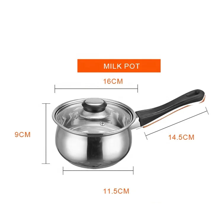 Kitchenware Pot Set 12 Piece Thickened Stainless Steel  Cookware Pot Set